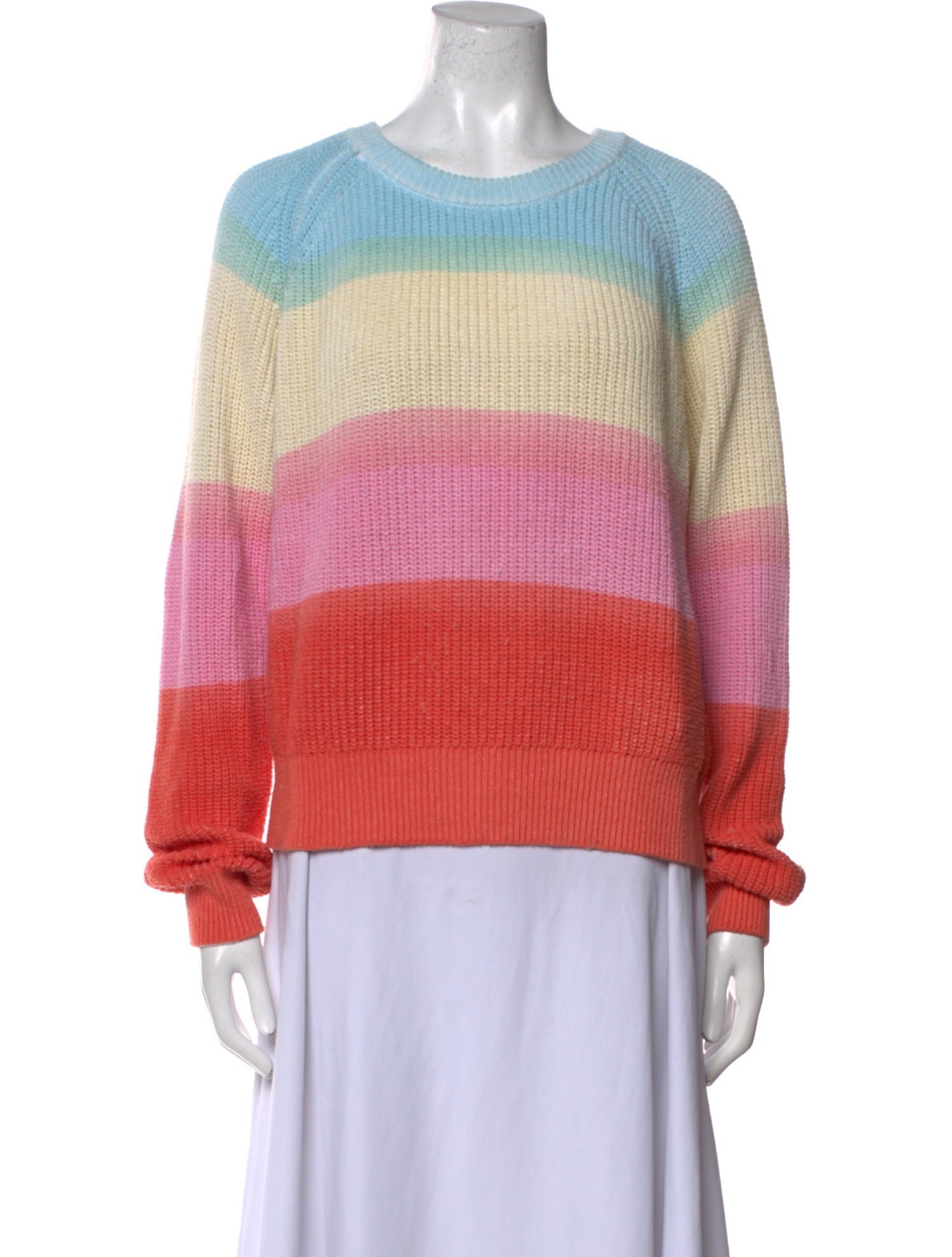 White + Warren Striped Scoop Neck Sweater