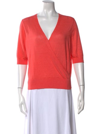 White + Warren Linen V-Neck Sweater