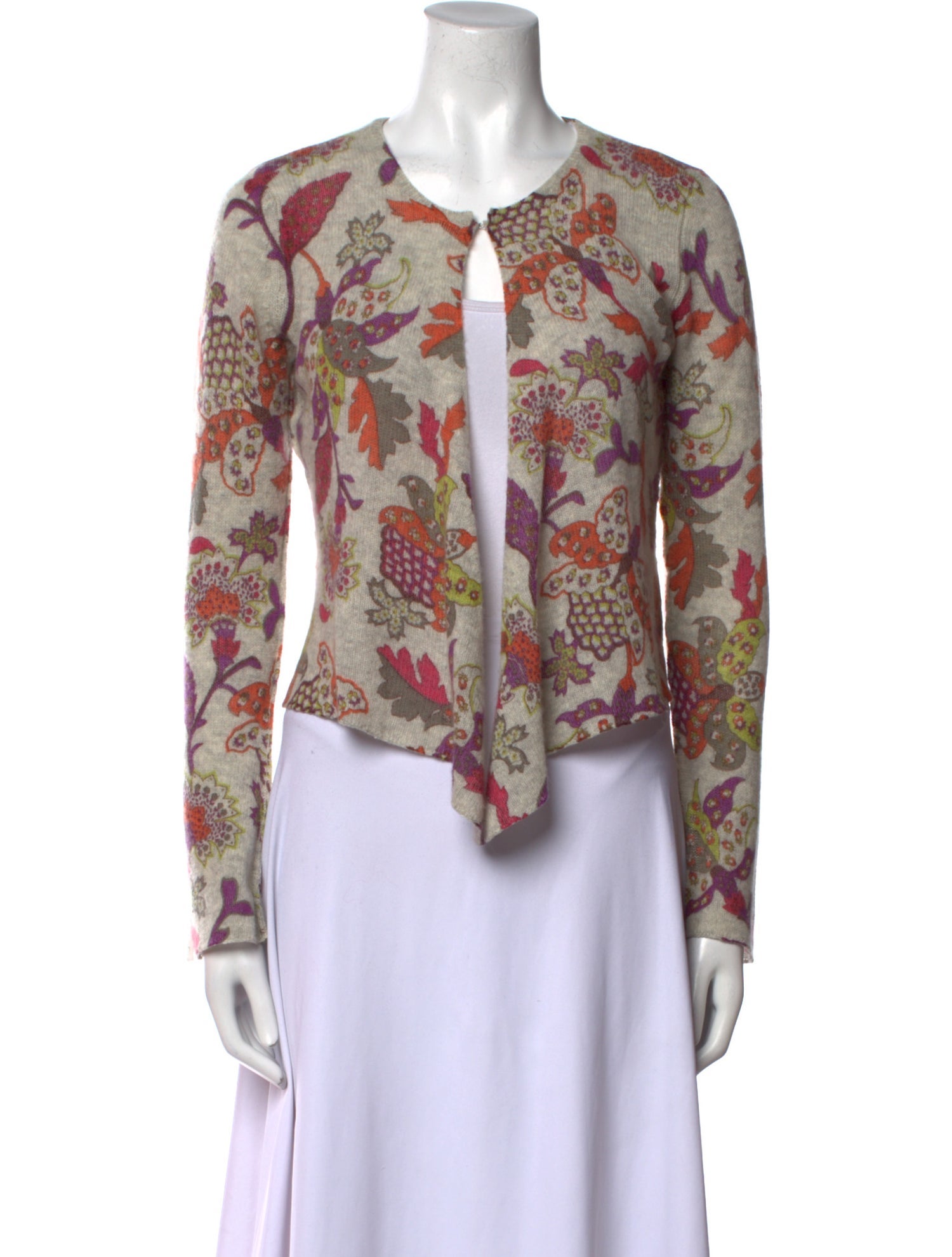 White + Warren Cashmere Printed Sweater