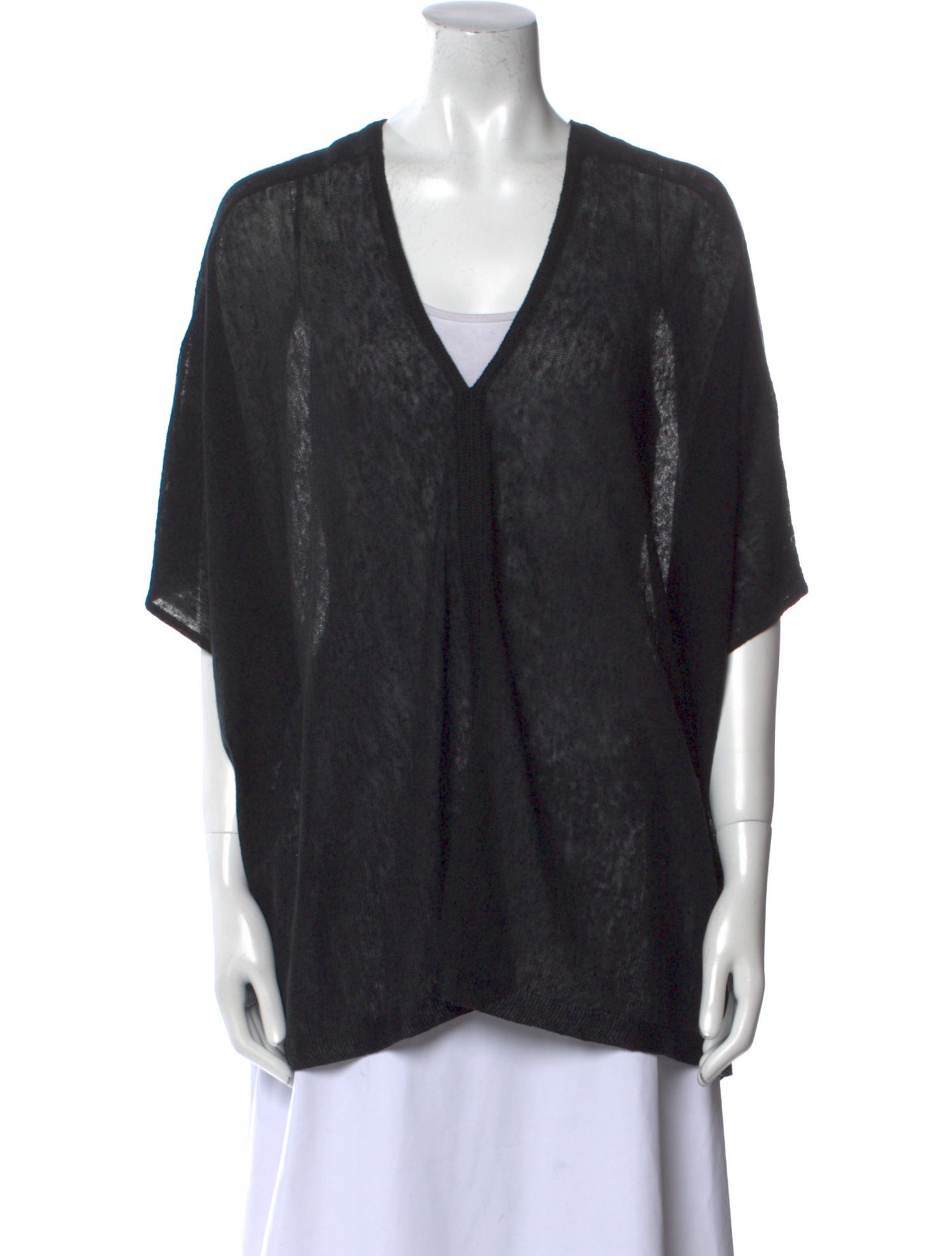 White + Warren Linen V-Neck Sweater w/ Tags