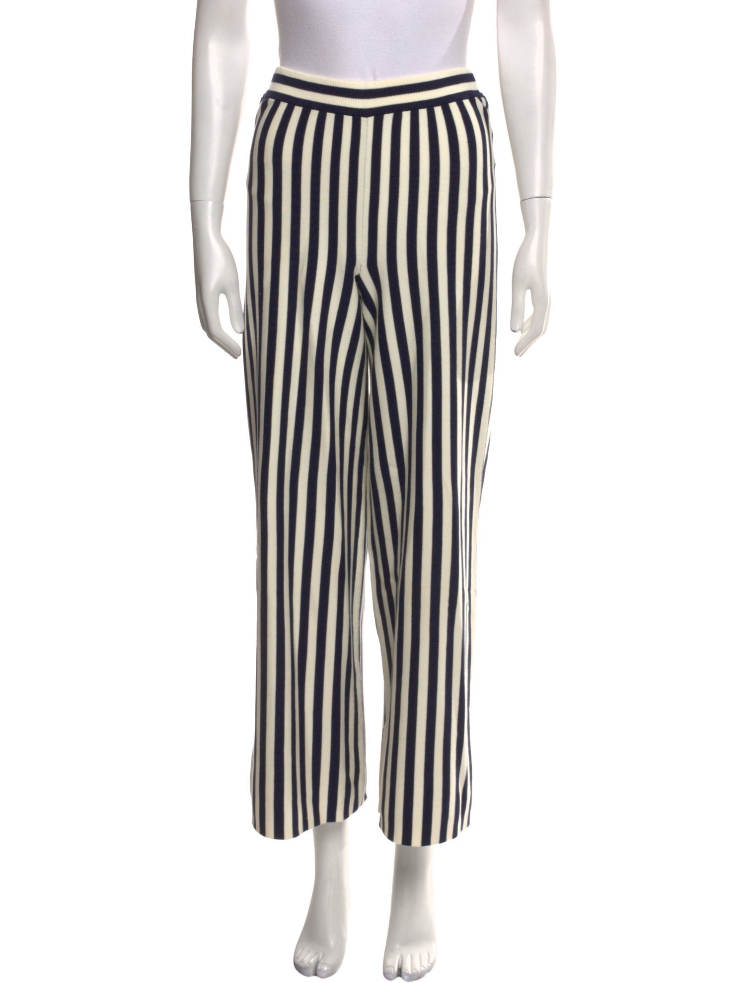 White + Warren Striped Wide Leg Pants
