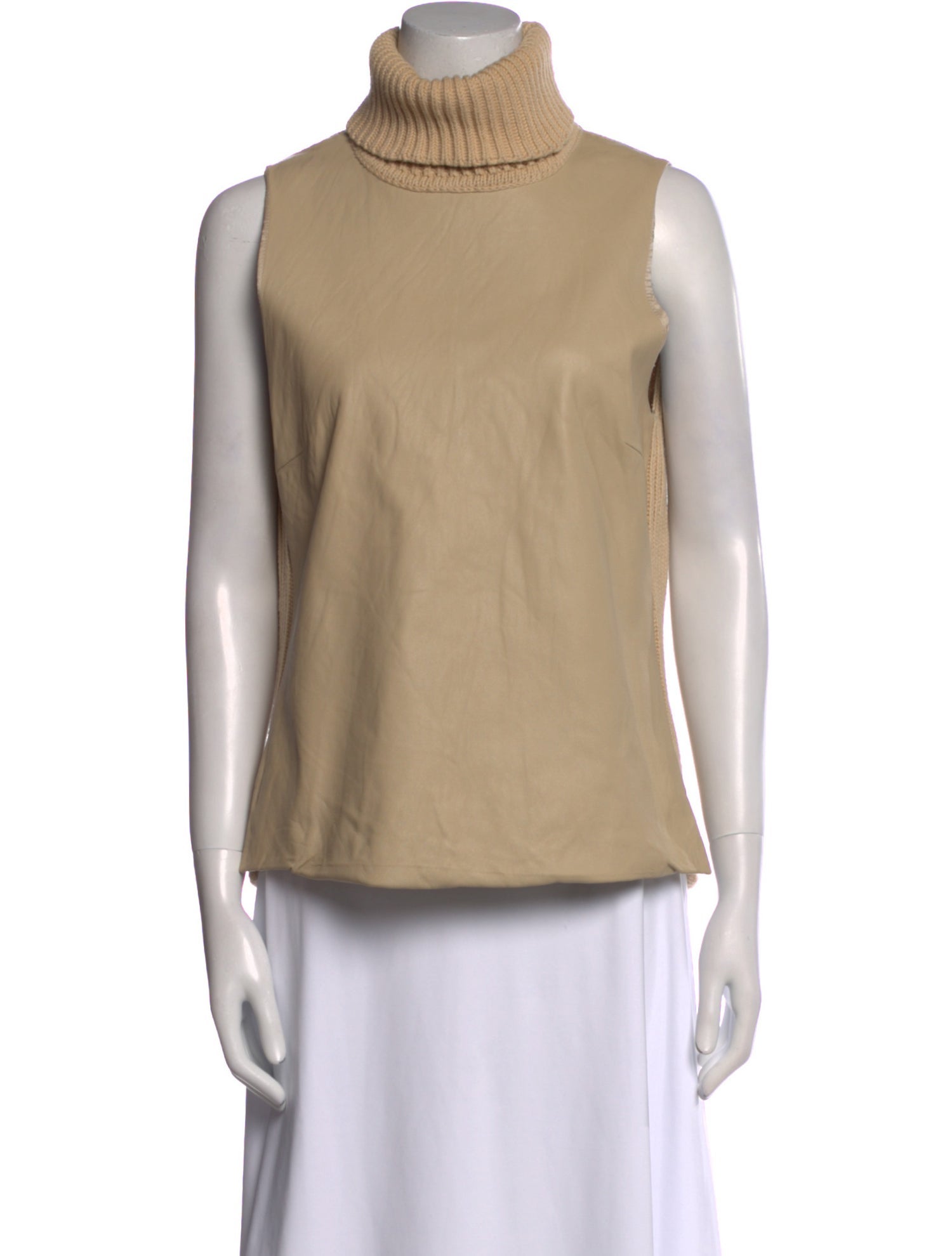 White + Warren Lambskin Turtleneck Top