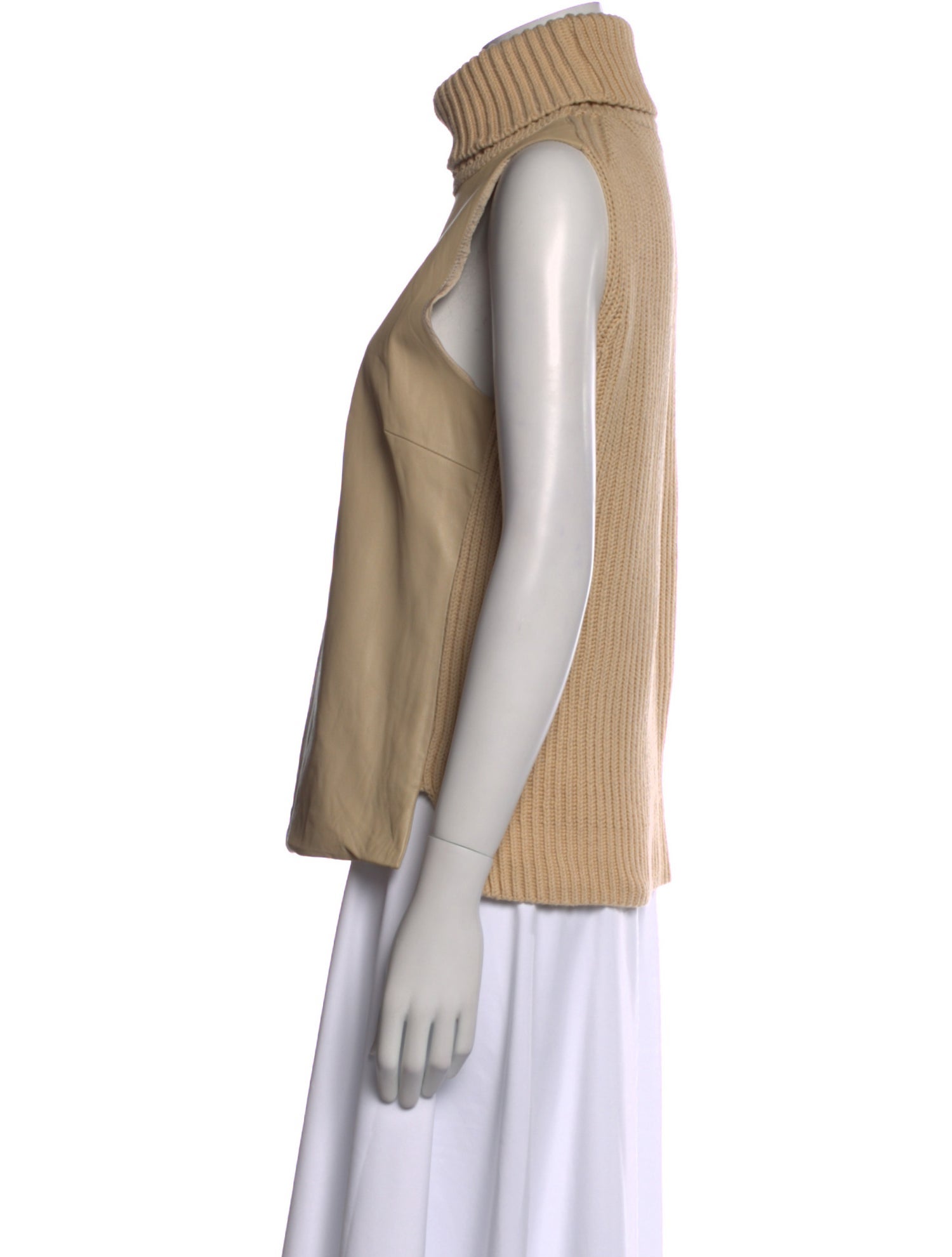 White + Warren Lambskin Turtleneck Top