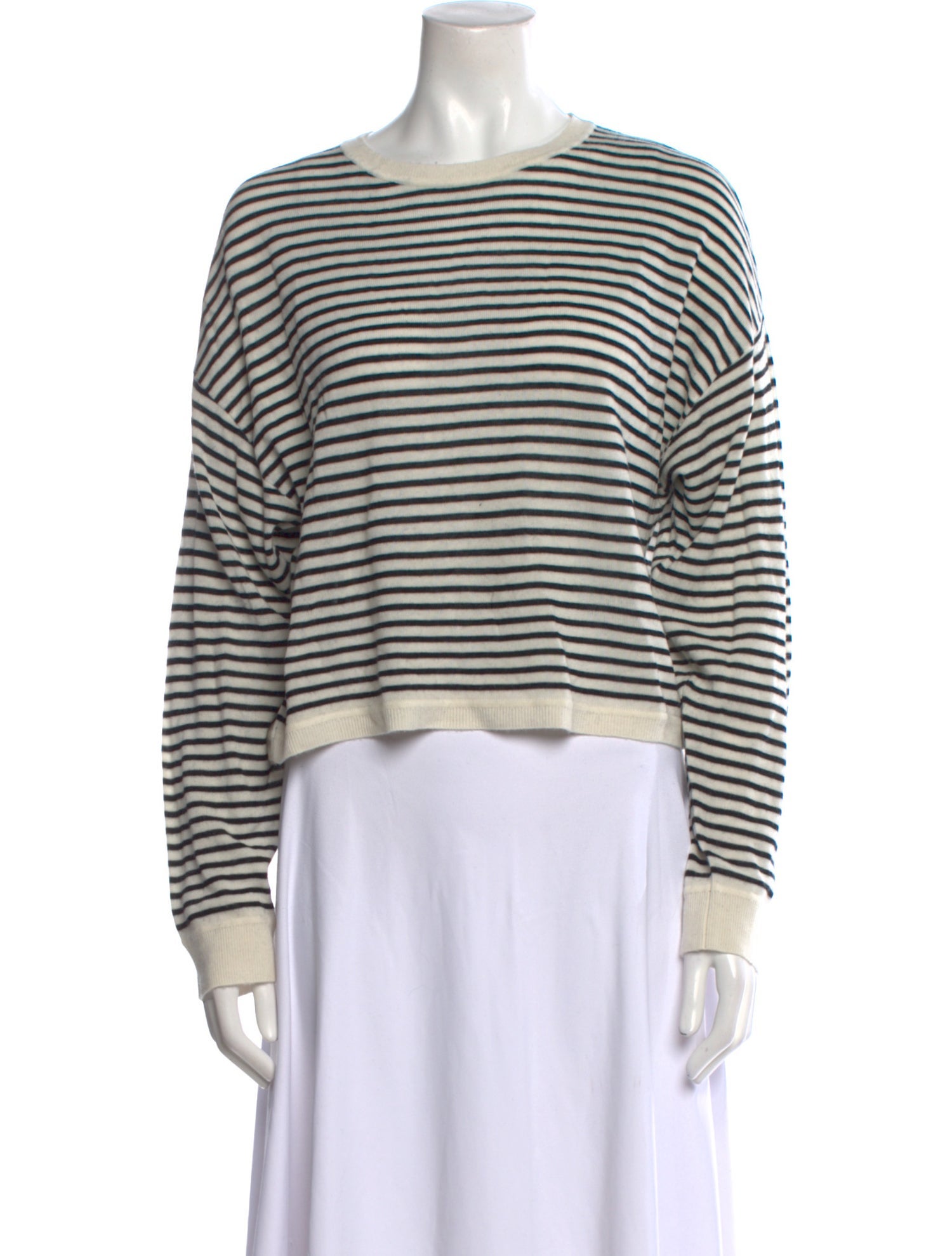 White + Warren Wool Striped Sweater