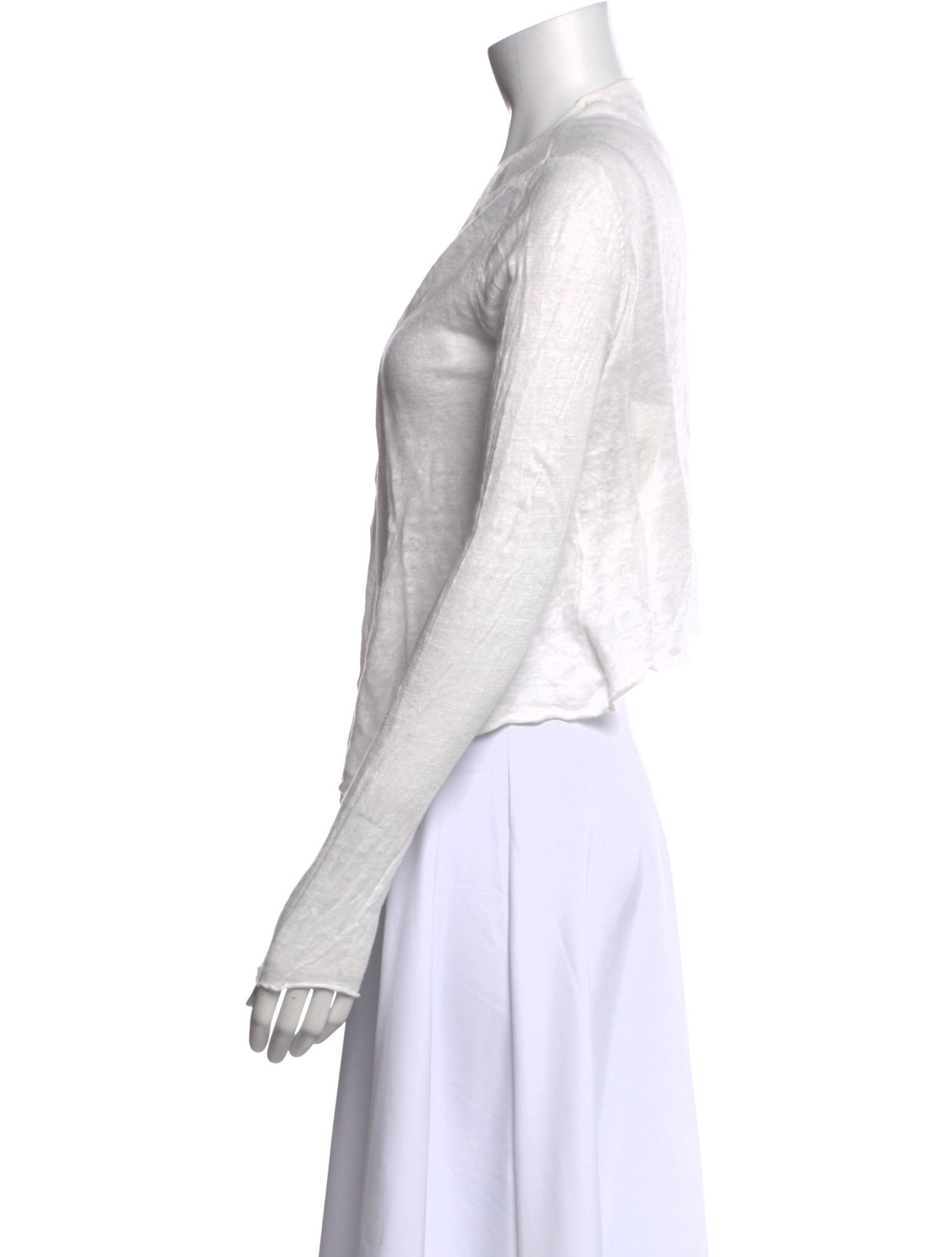 White + Warren Linen V-Neck Sweater