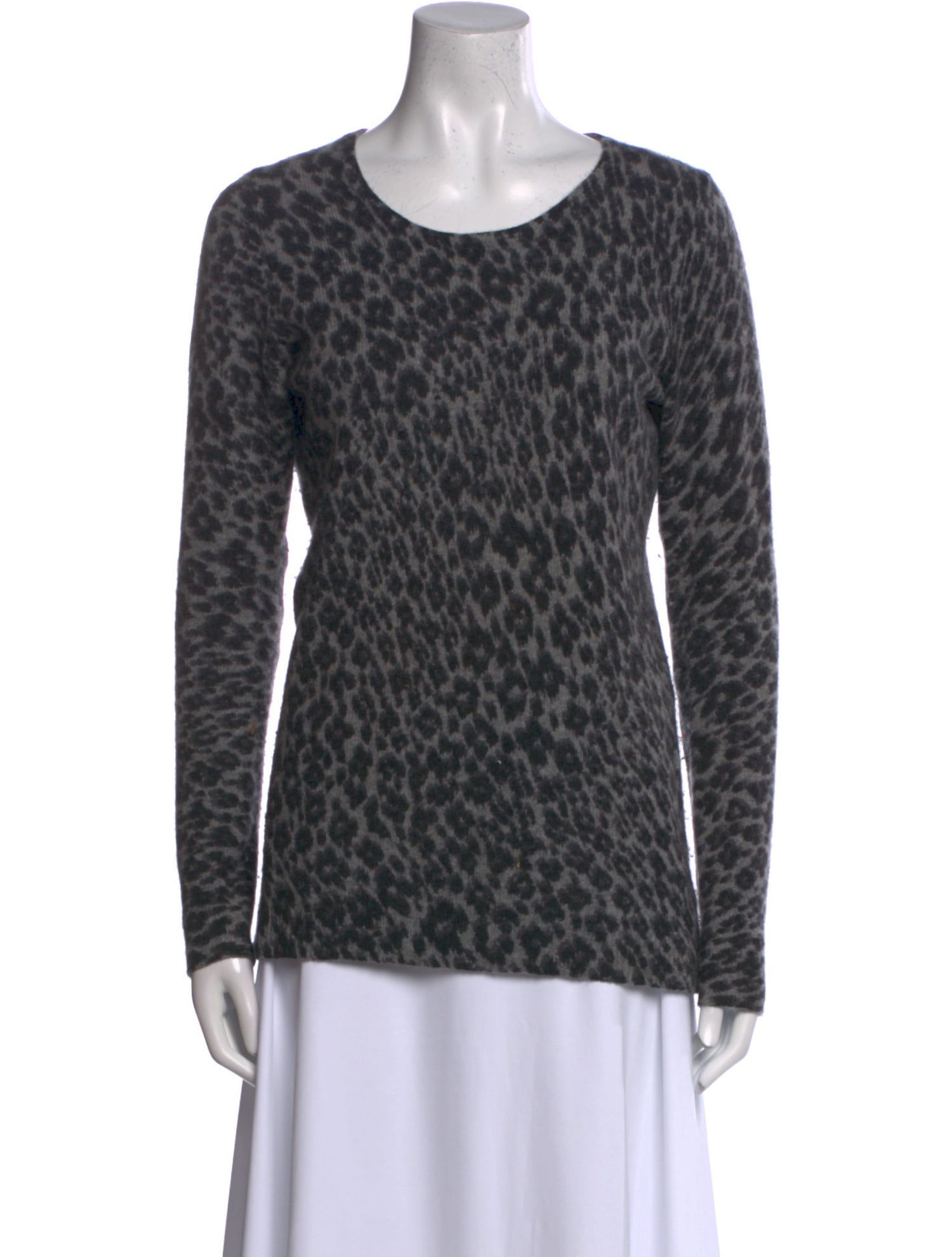 White + Warren Cashmere Animal Print Sweater