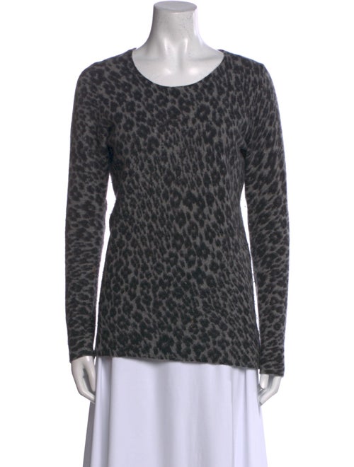 White + Warren Cashmere Animal Print Sweater