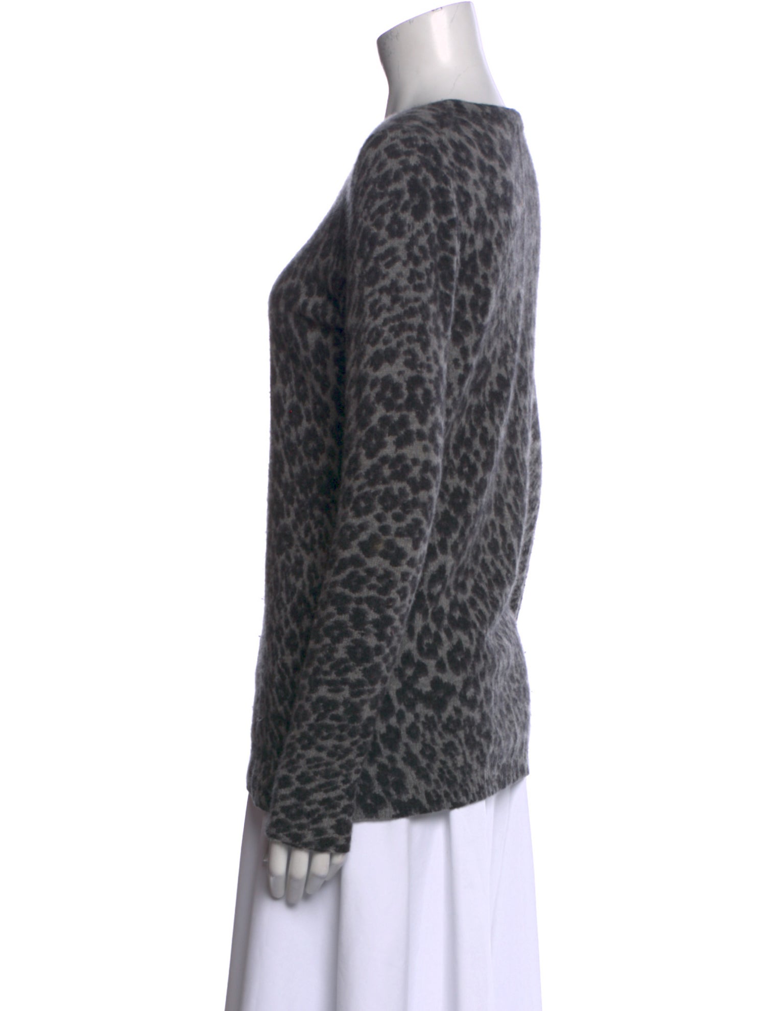 White + Warren Cashmere Animal Print Sweater