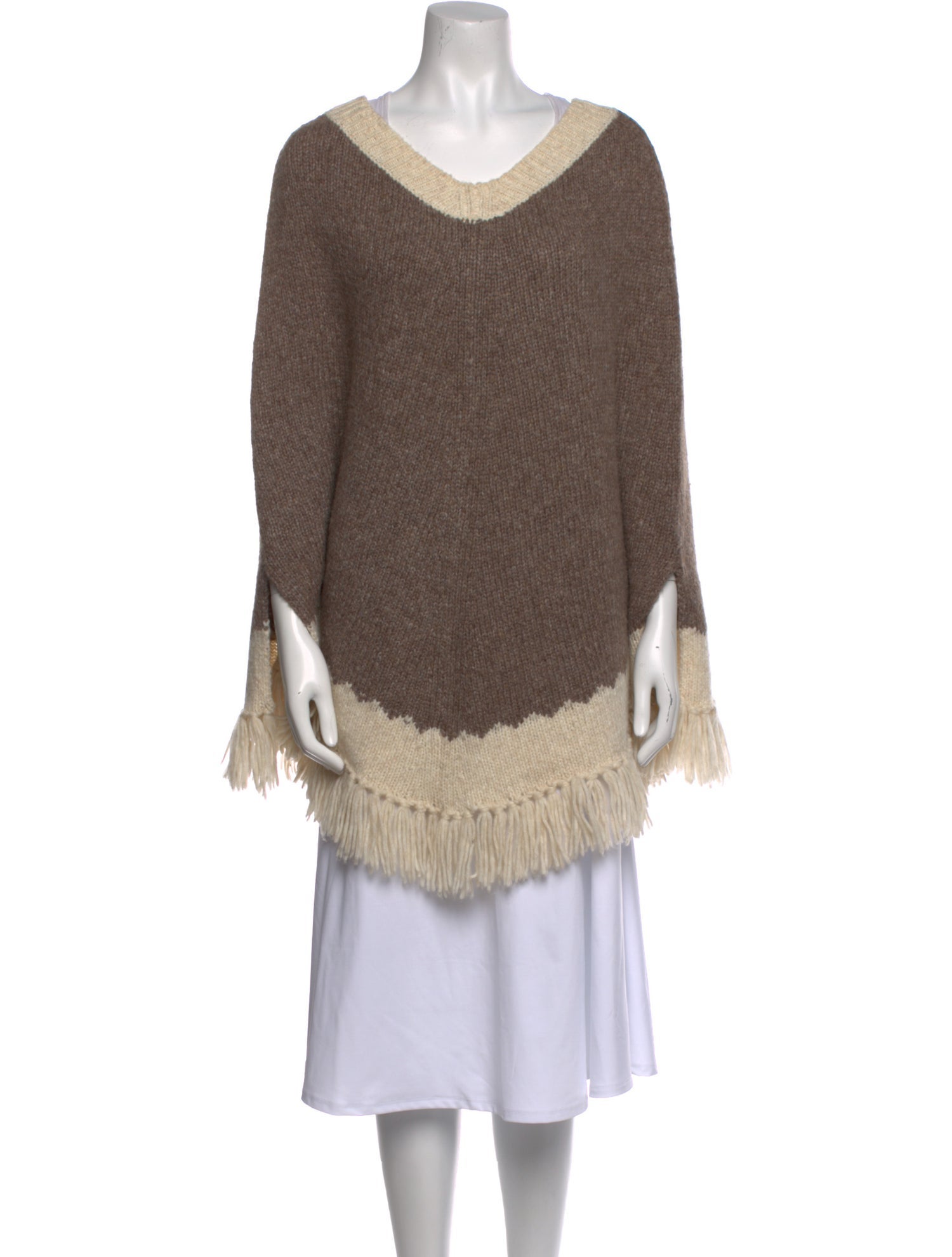 White + Warren Colorblock Pattern Scoop Neck Sweater