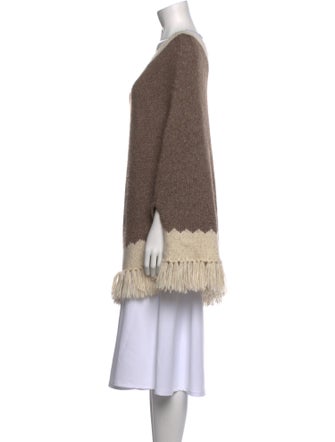 White + Warren Colorblock Pattern Scoop Neck Sweater