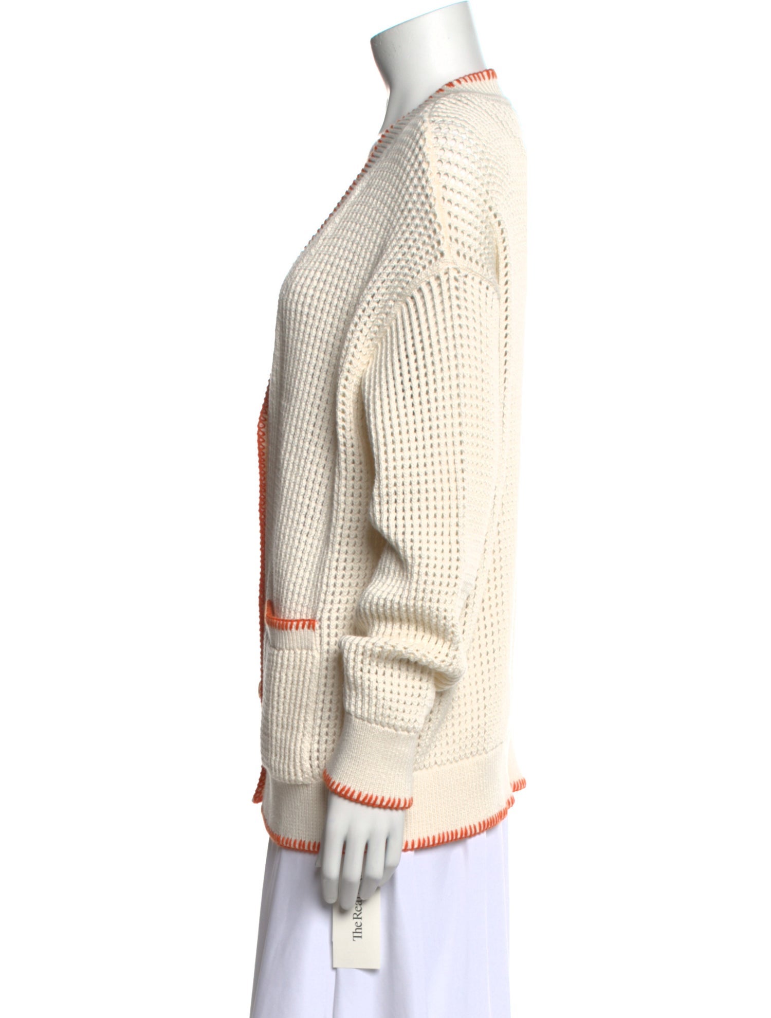 White + Warren Colorblock Pattern V-Neck Sweater w/ Tags