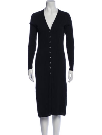 White + Warren V-Neck Midi Length Dress