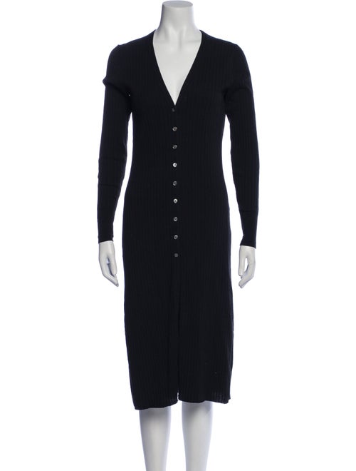 White + Warren V-Neck Midi Length Dress