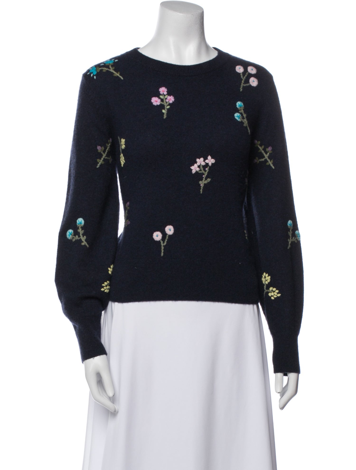 White + Warren Cashmere Printed Sweater