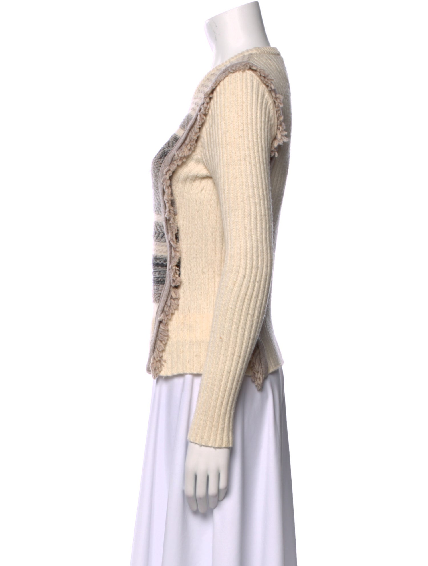 White + Warren Striped Crew Neck Sweater