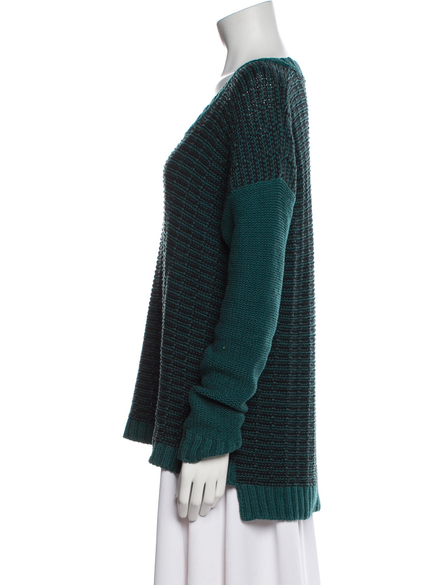 White + Warren Striped Scoop Neck Sweater