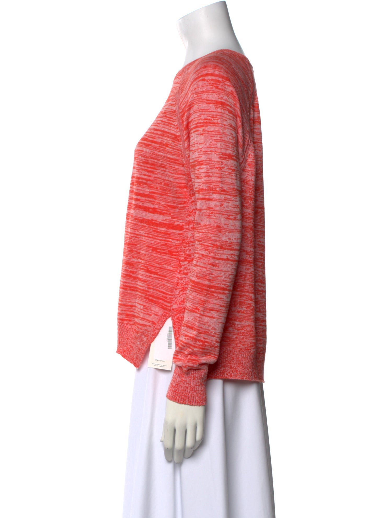 White + Warren Striped Scoop Neck Sweater