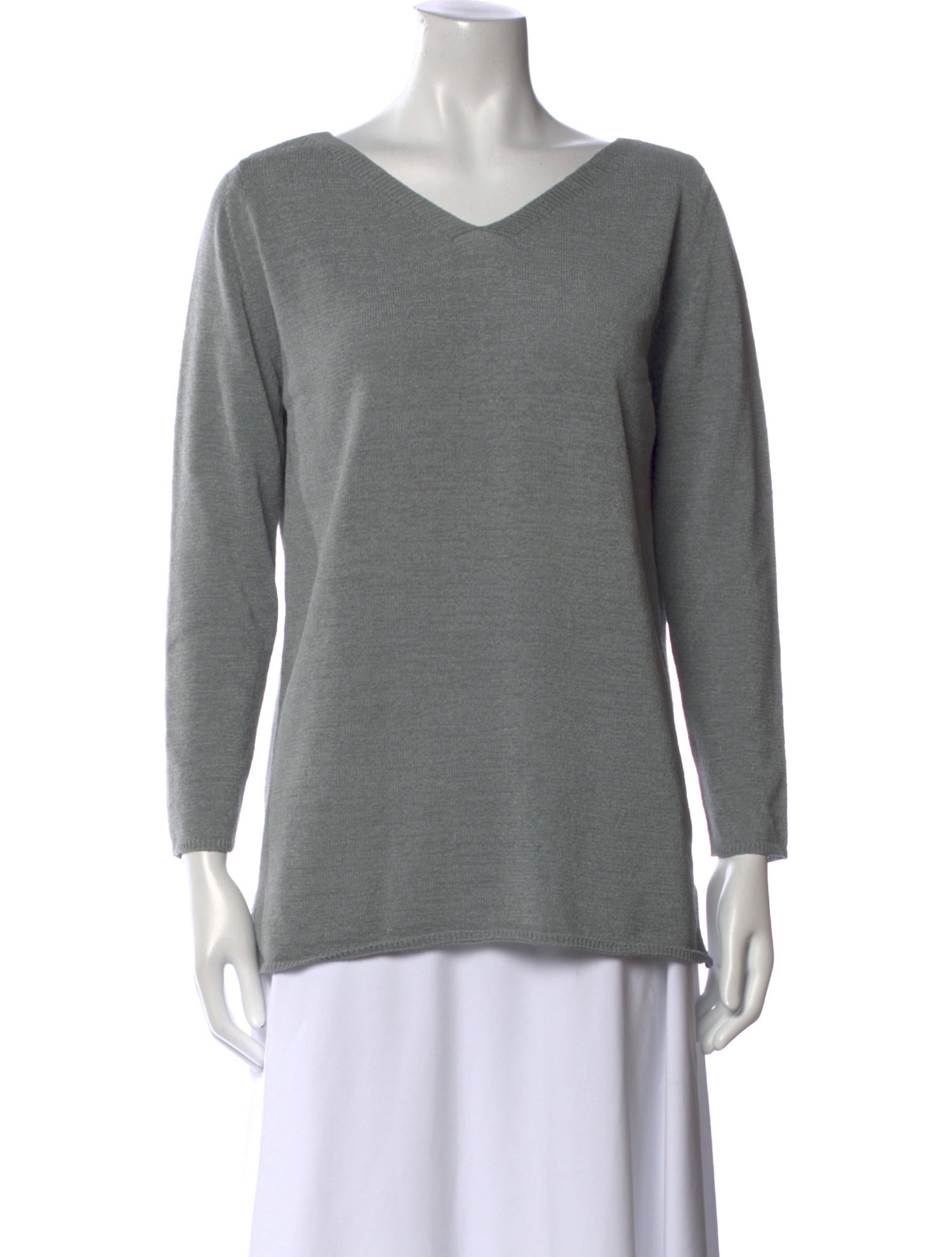 White + Warren V-Neck Three-Quarter Sleeve Top
