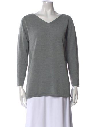 White + Warren V-Neck Three-Quarter Sleeve Top