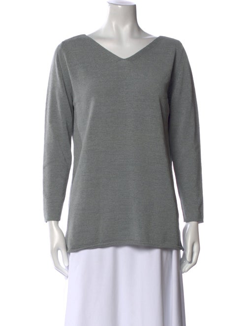 White + Warren V-Neck Three-Quarter Sleeve Top