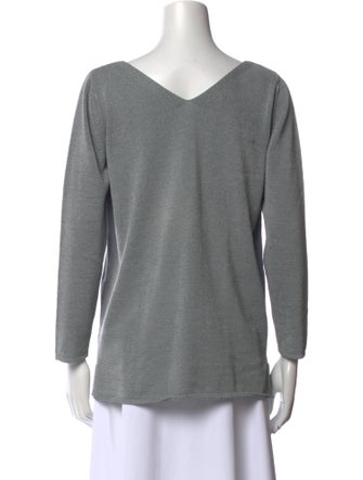 White + Warren V-Neck Three-Quarter Sleeve Top