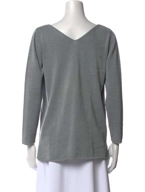 White + Warren V-Neck Three-Quarter Sleeve Top