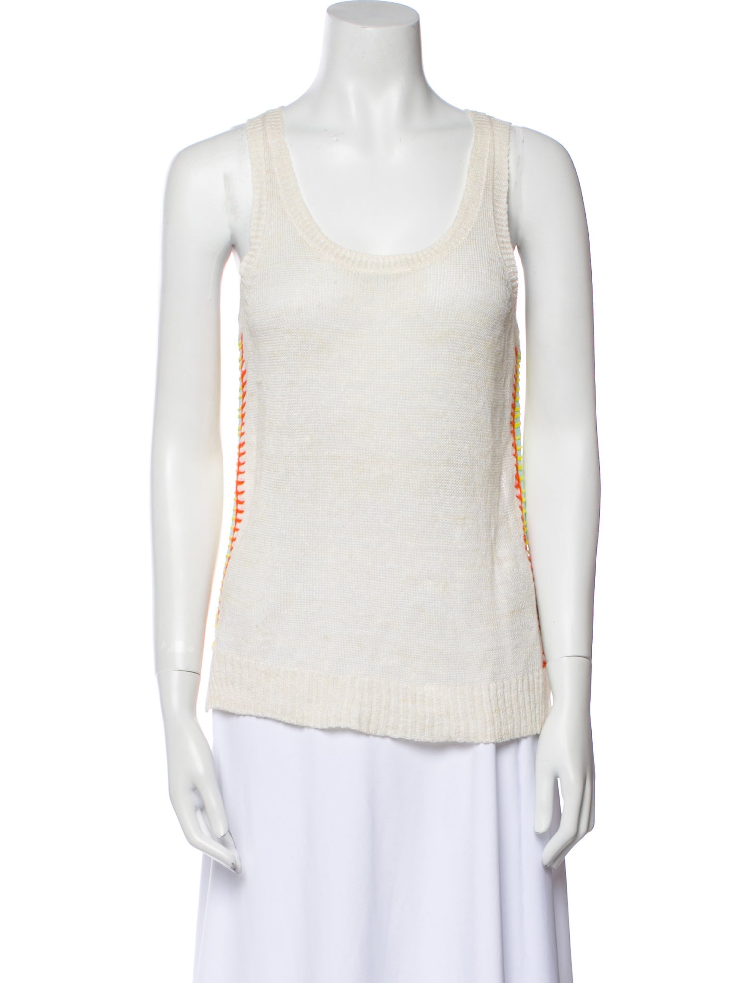 White + Warren Linen Scoop Neck Top