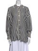 White + Warren Striped Long Sleeve Button-Up Top