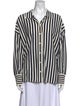 White + Warren Silk Striped Button-Up Top