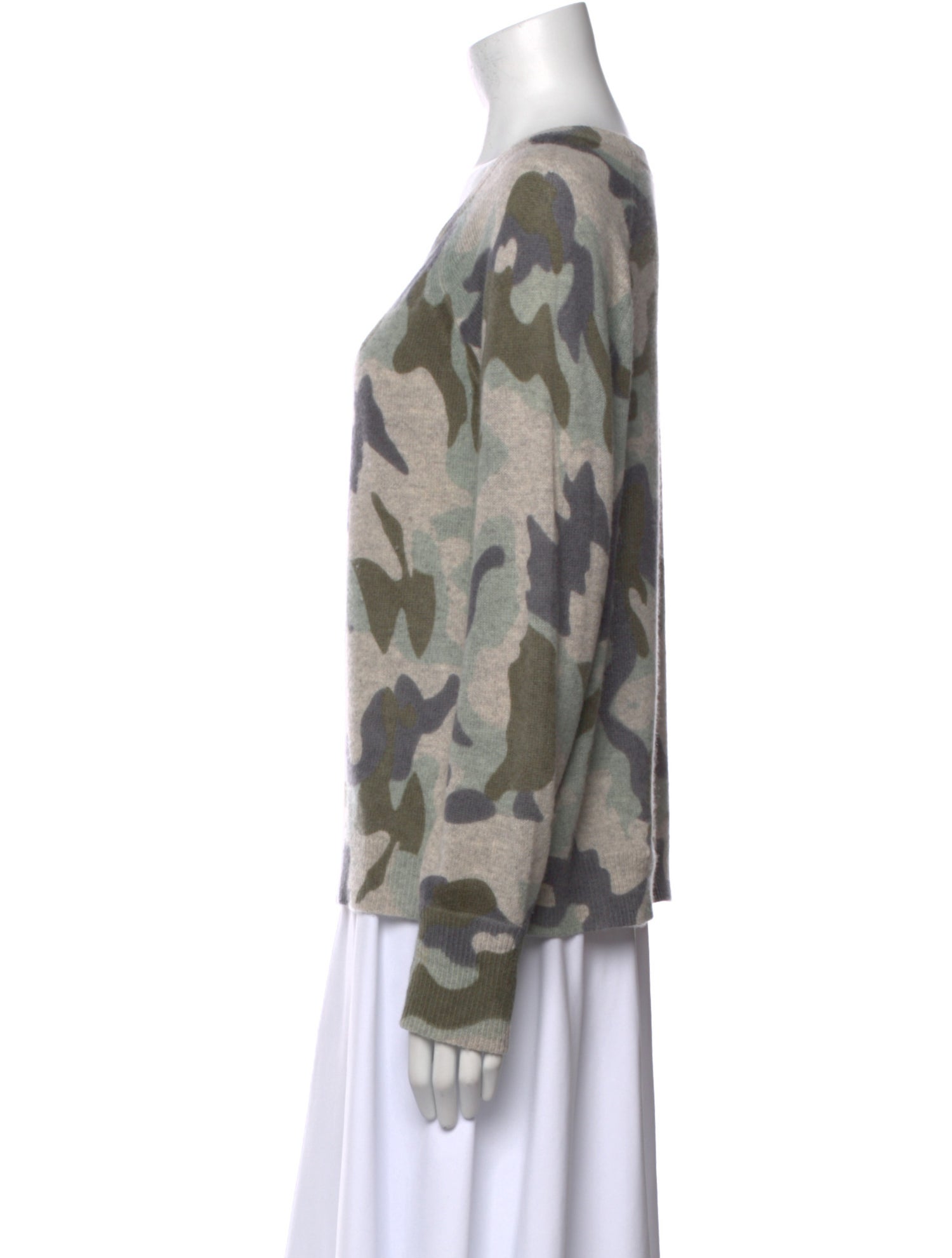 White + Warren Cashmere Printed Sweater