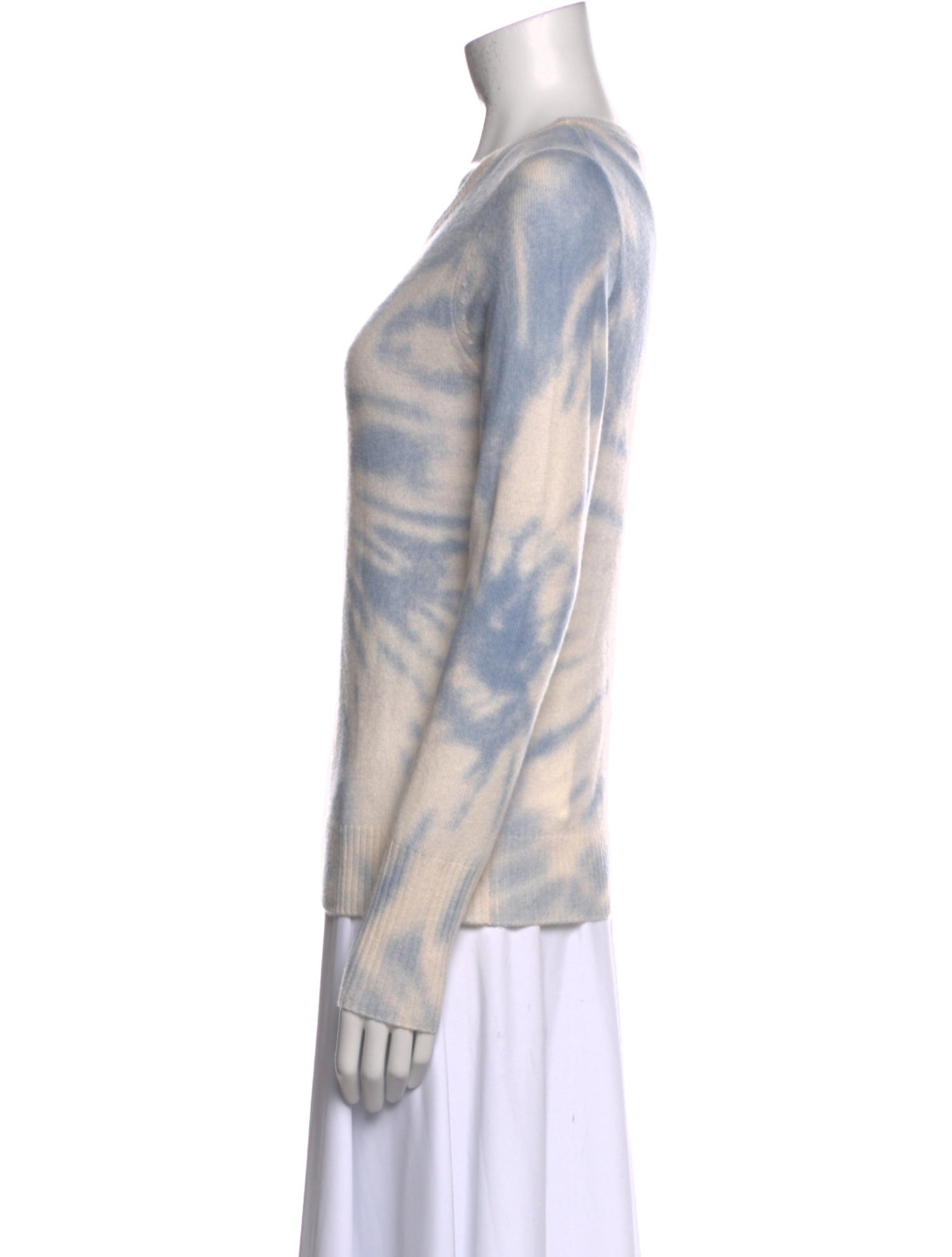 White + Warren Cashmere Tie-Dye Print Sweater