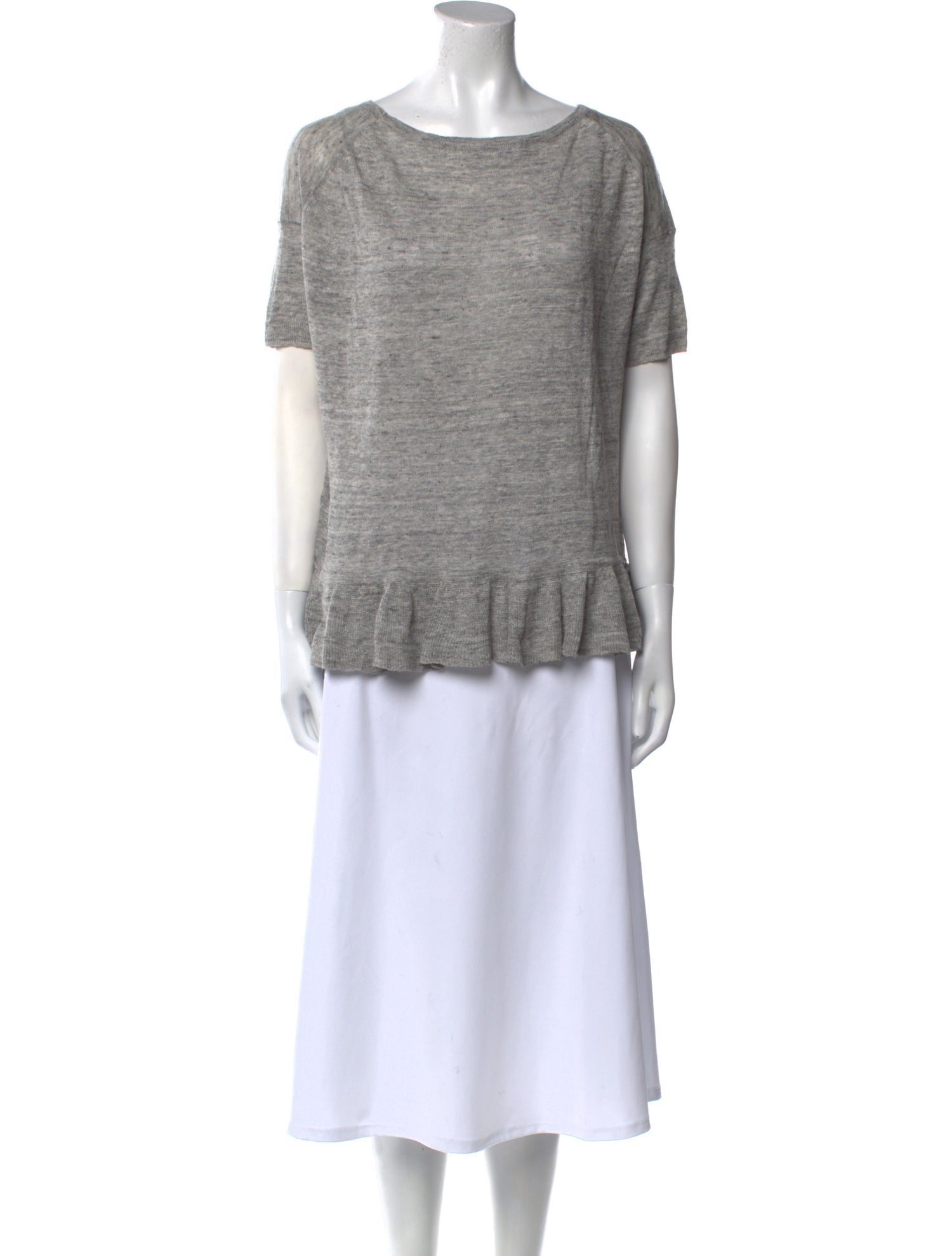 White + Warren Linen Bateau Neckline T-Shirt