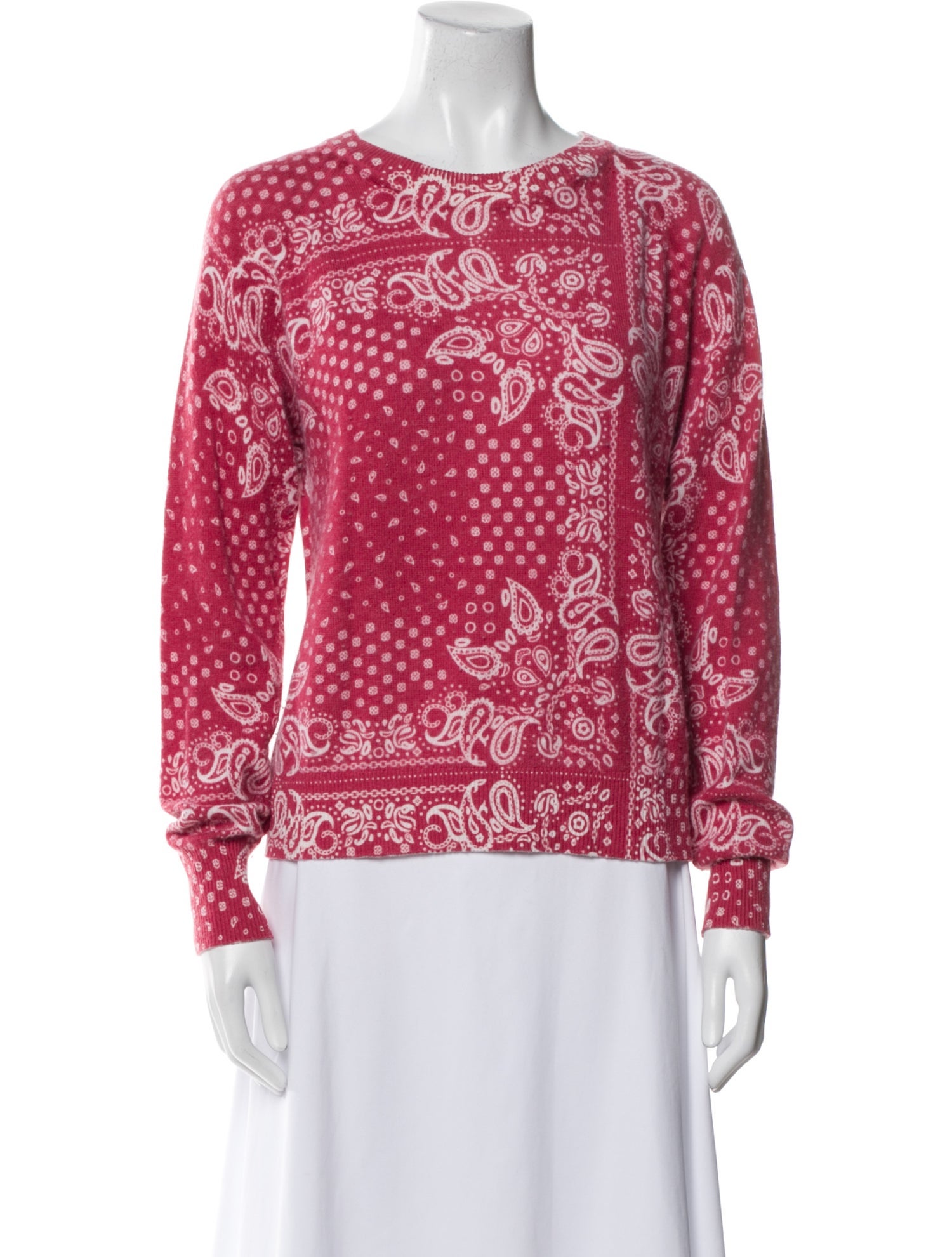 White + Warren Cashmere Printed Sweater