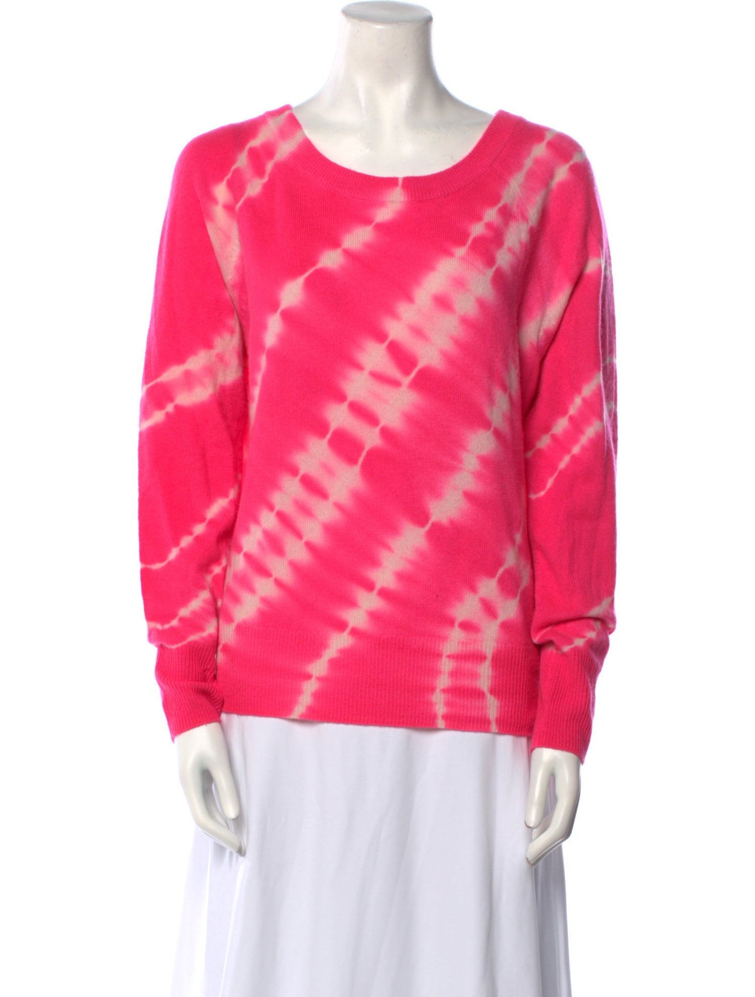 White + Warren Cashmere Tie-Dye Print Sweater