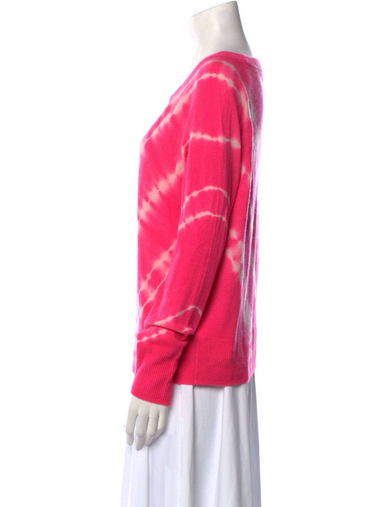 White + Warren Cashmere Tie-Dye Print Sweater