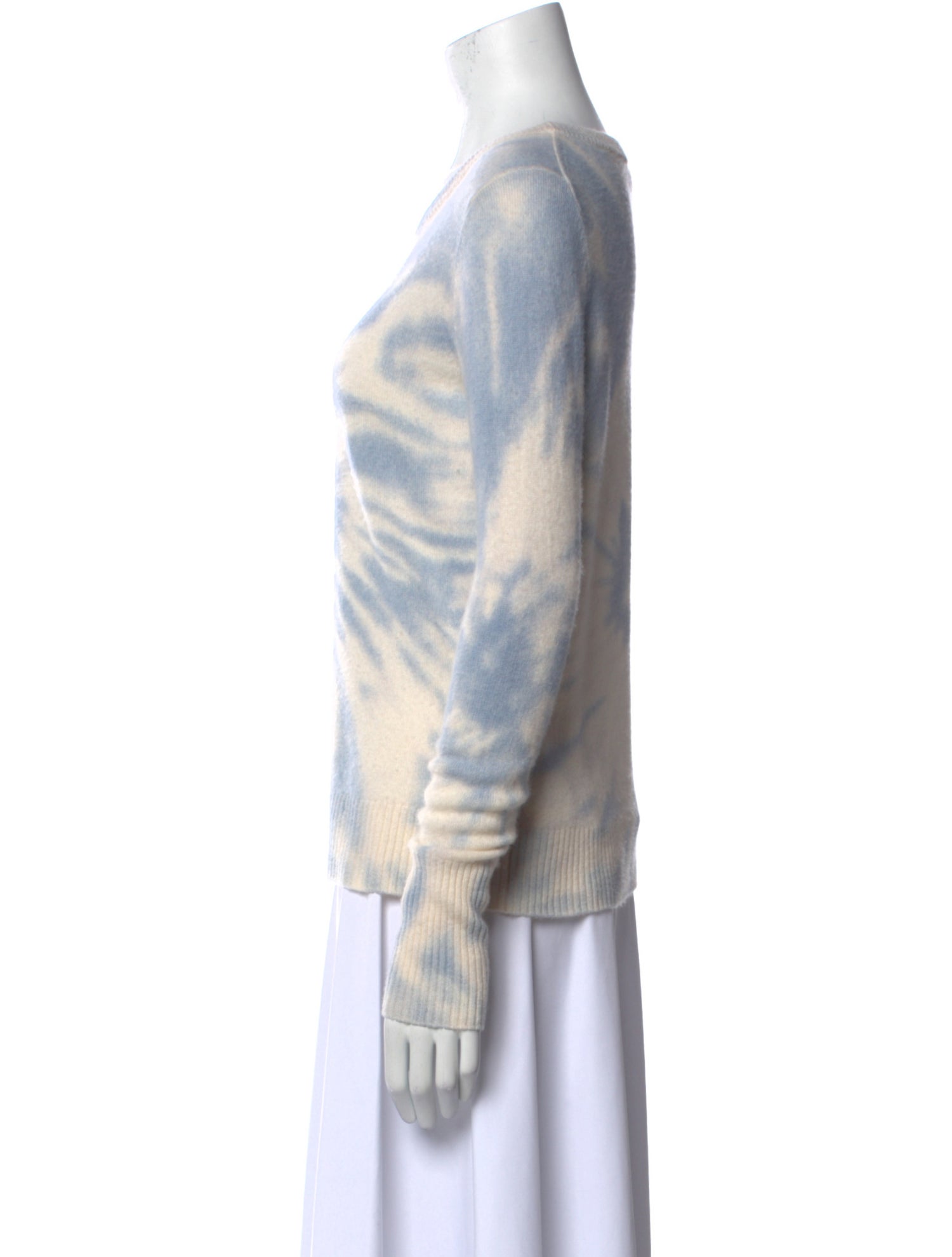 White + Warren Cashmere Tie-Dye Print Sweater