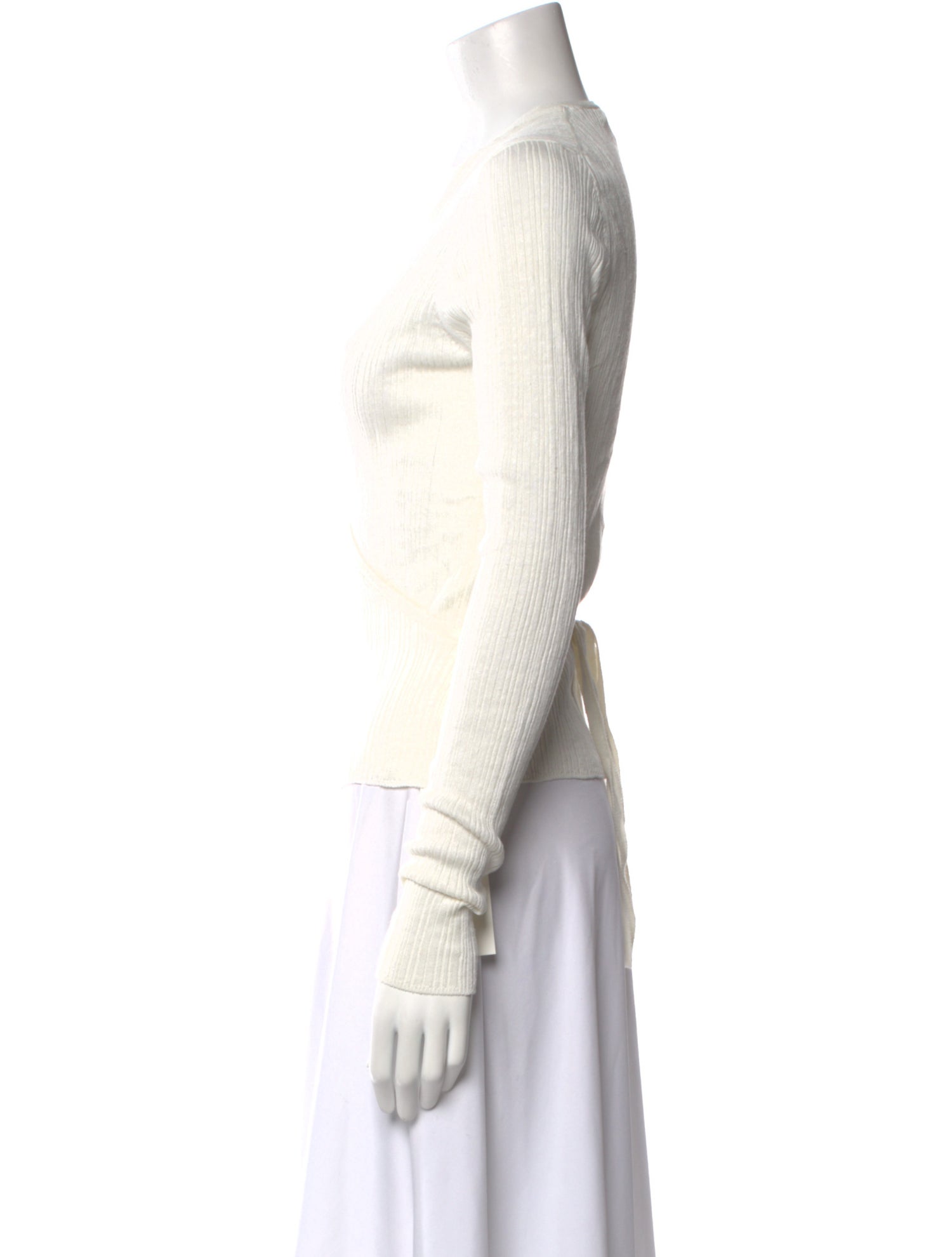 White + Warren Linen V-Neck Sweater