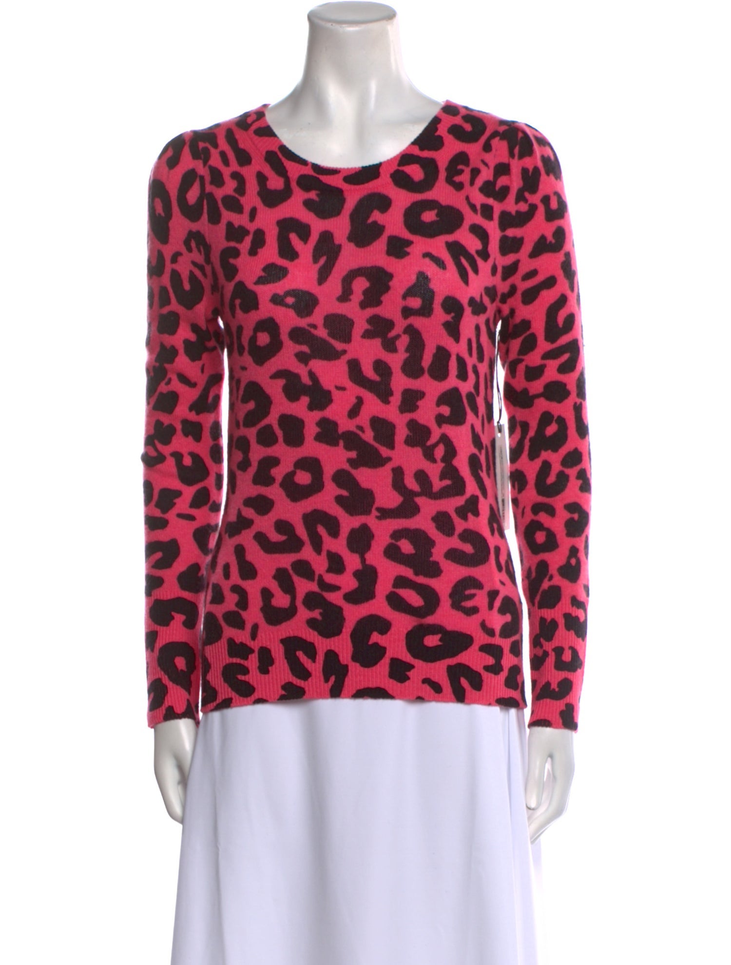 White + Warren Cashmere Animal Print Sweater w/ Tags