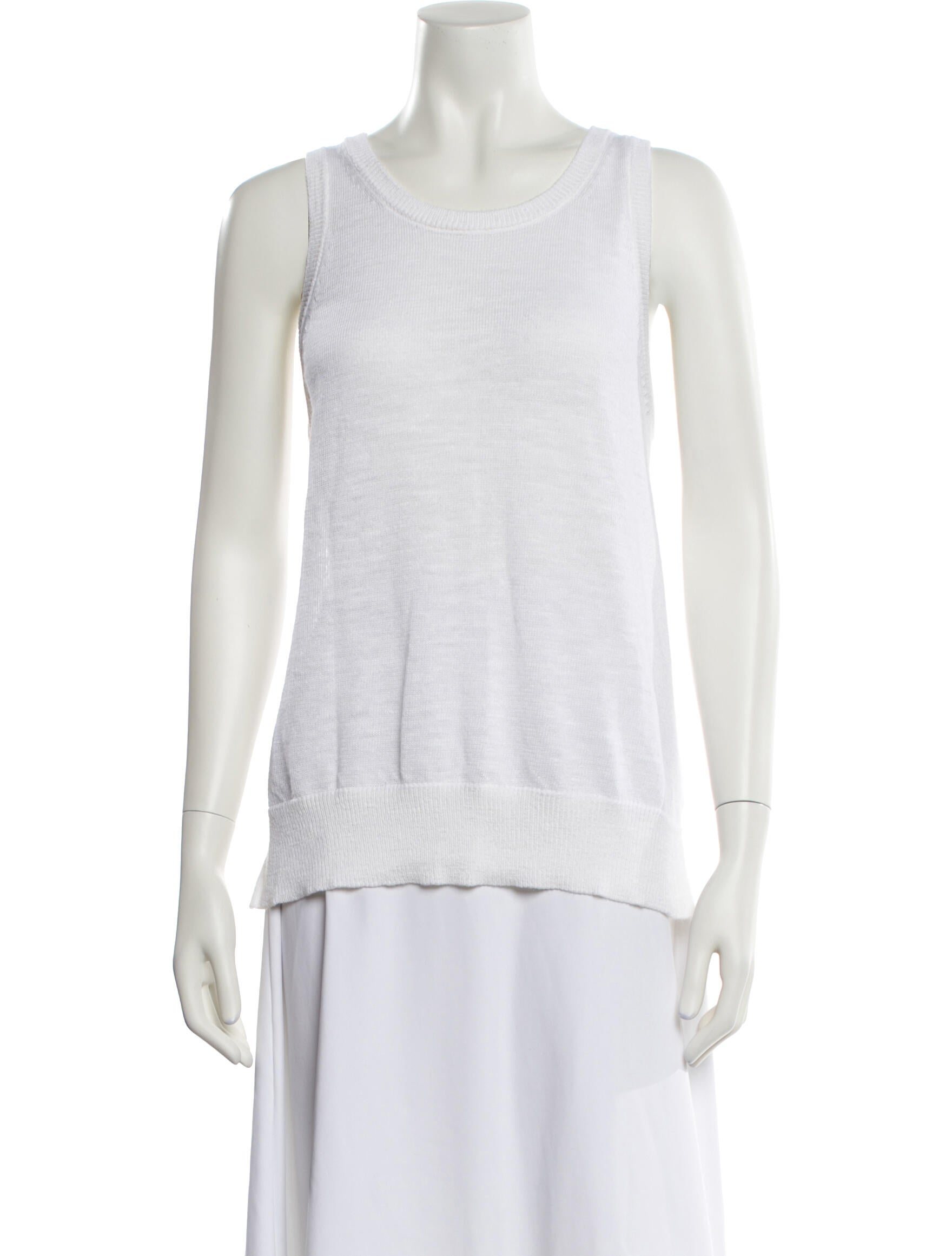 White + Warren Scoop Neck Sleeveless Top