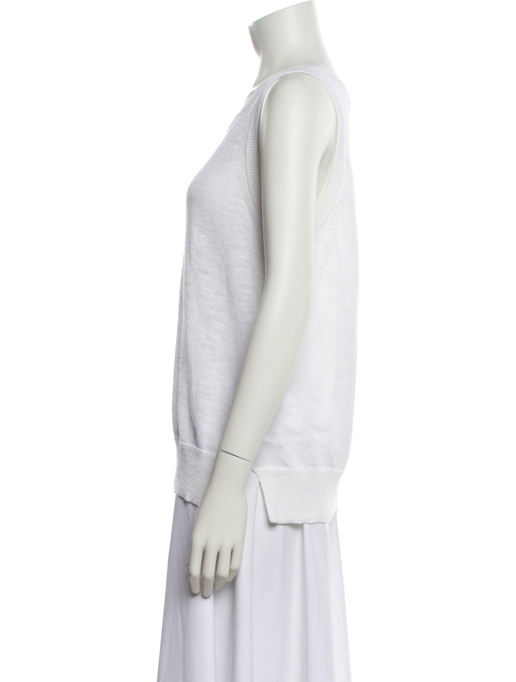 White + Warren Scoop Neck Sleeveless Top
