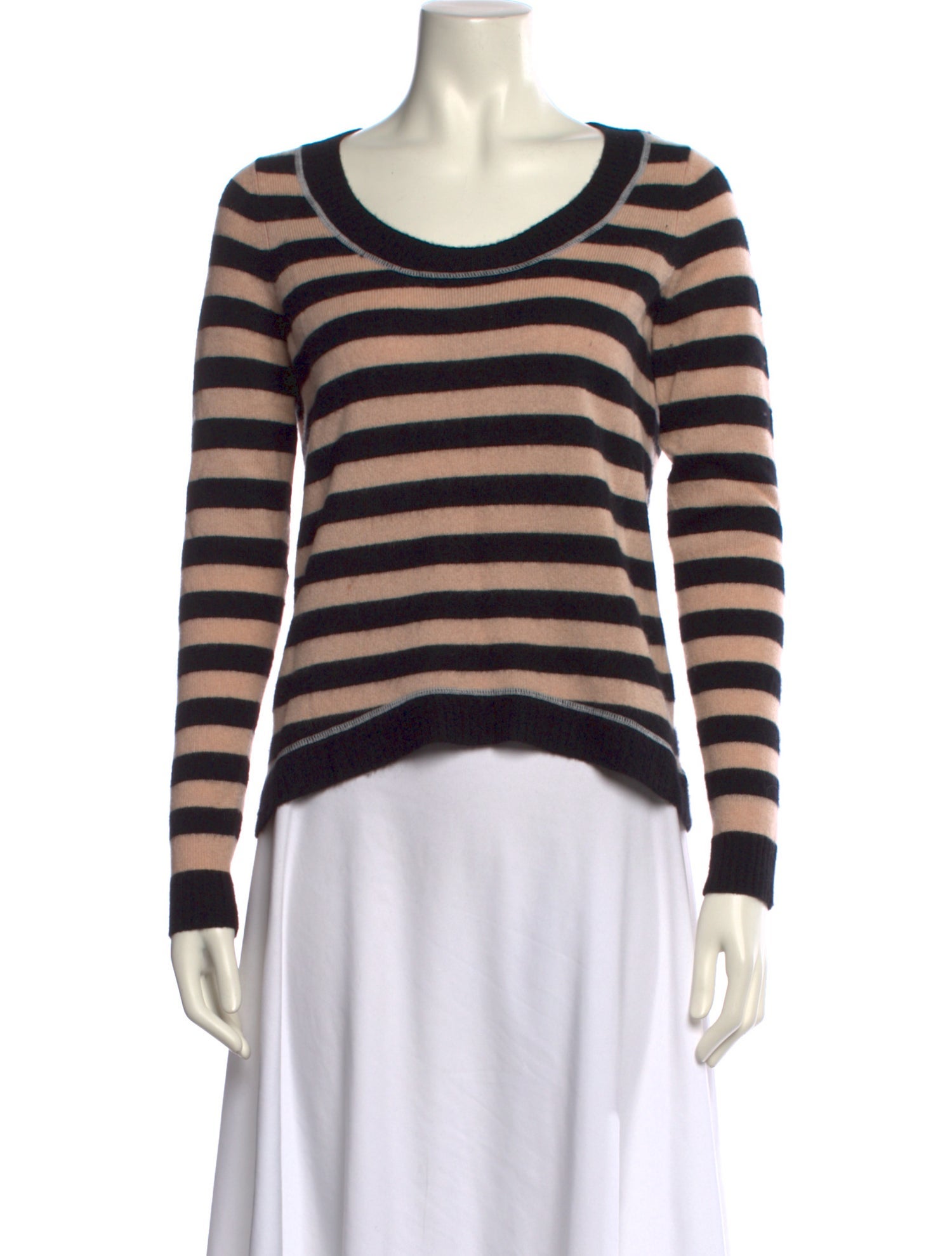 White + Warren Cashmere Striped Sweater
