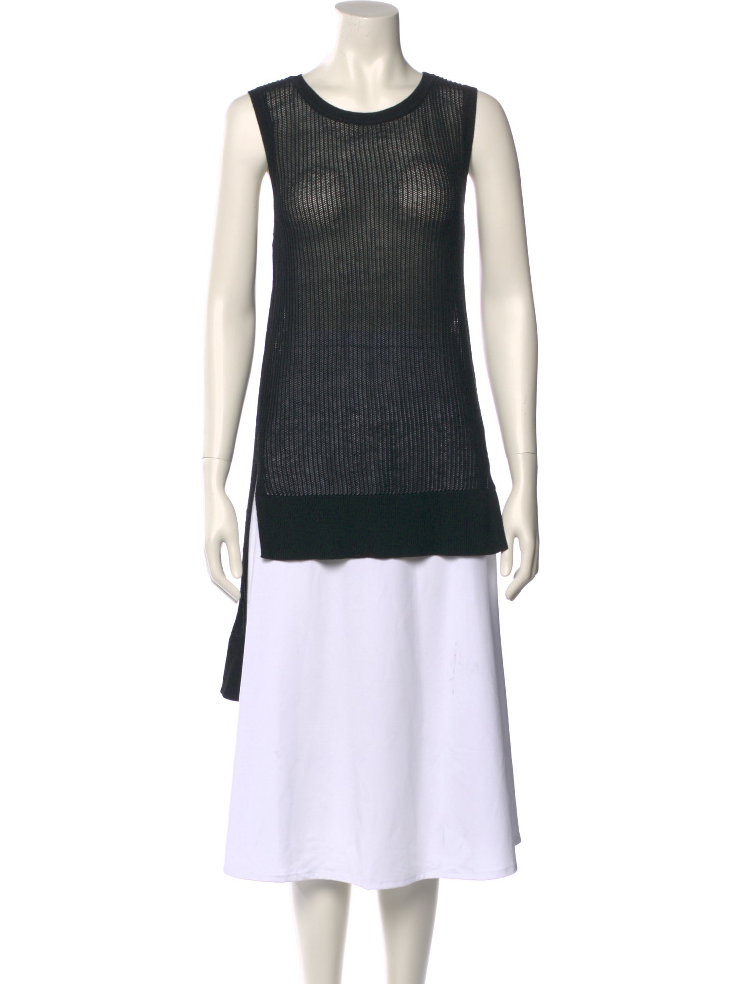 White + Warren Striped Crew Neck Tunic