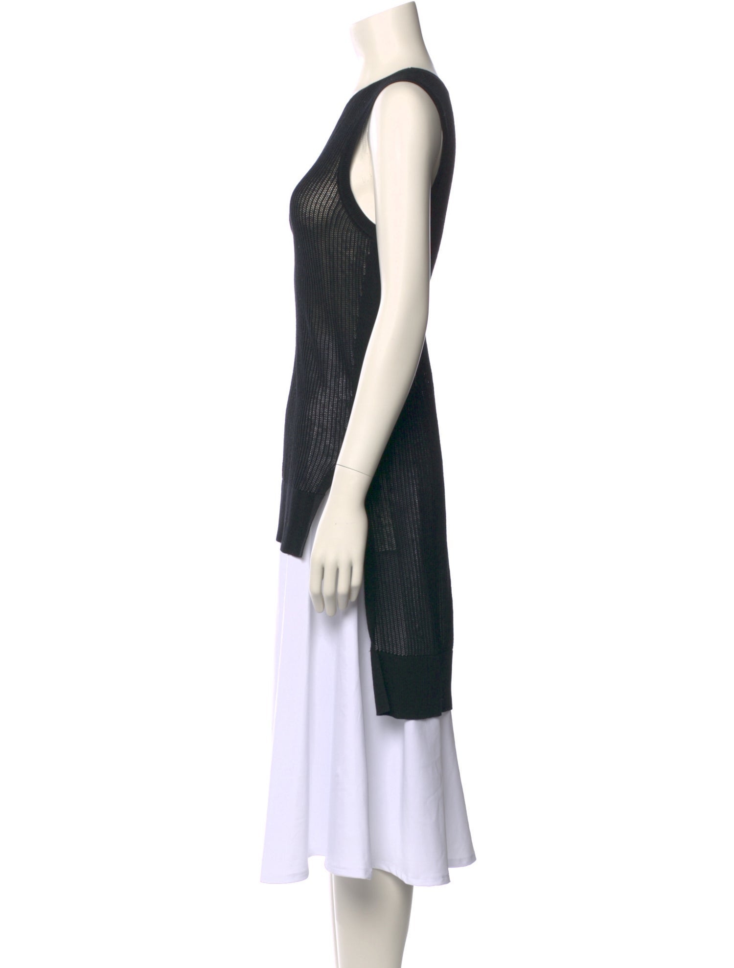 White + Warren Striped Crew Neck Tunic