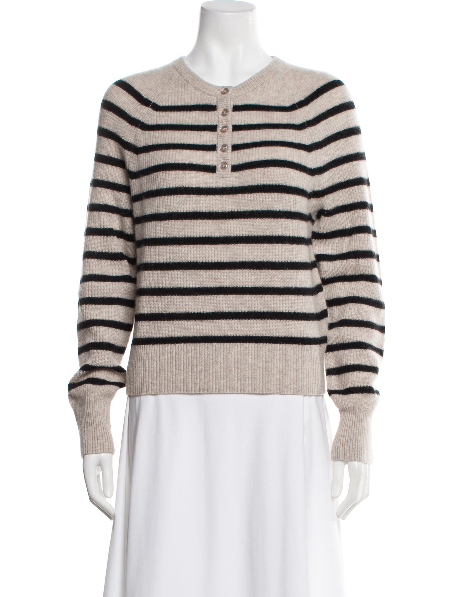 White + Warren Cashmere Striped Sweater w/ Tags