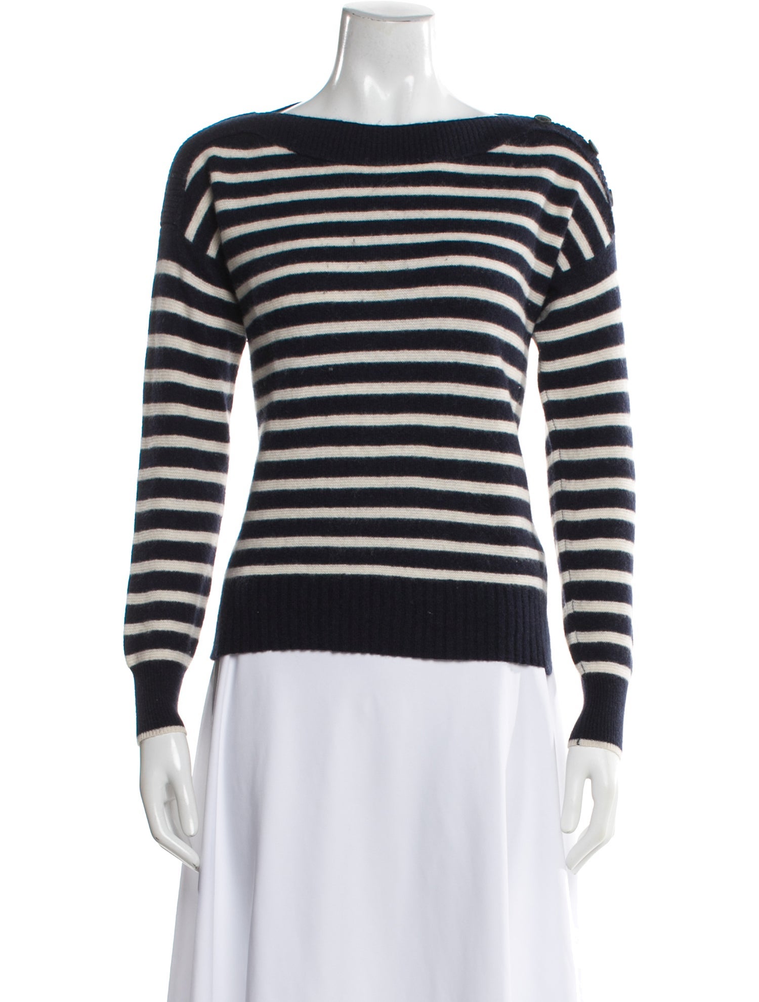 White + Warren Cashmere Striped Sweater
