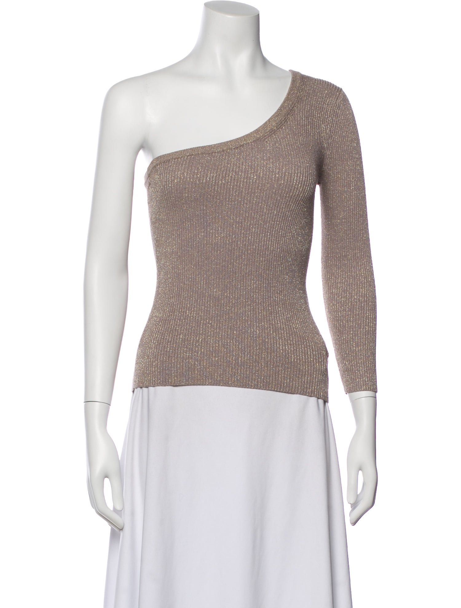 White + Warren One-Shoulder Long Sleeve Top