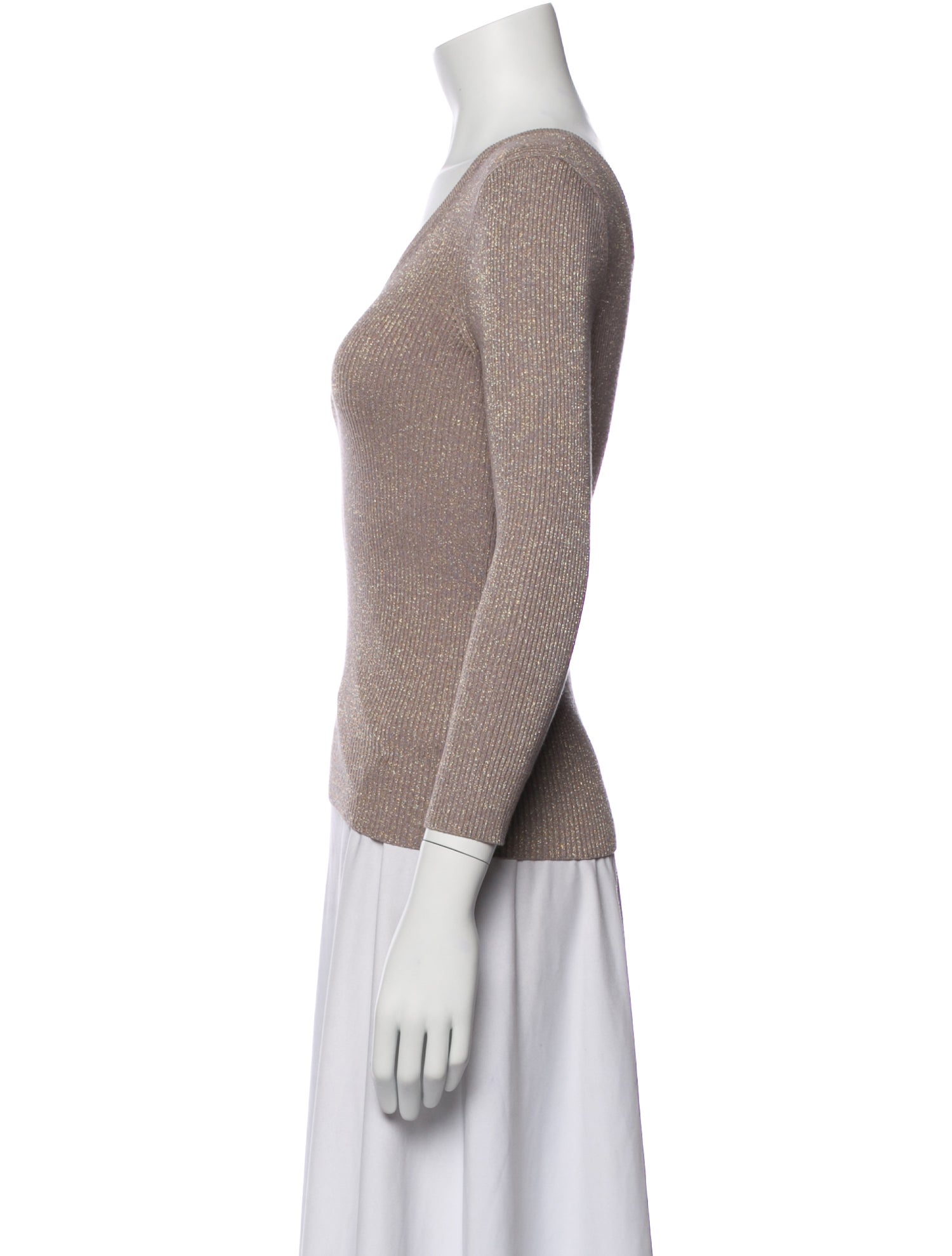 White + Warren One-Shoulder Long Sleeve Top