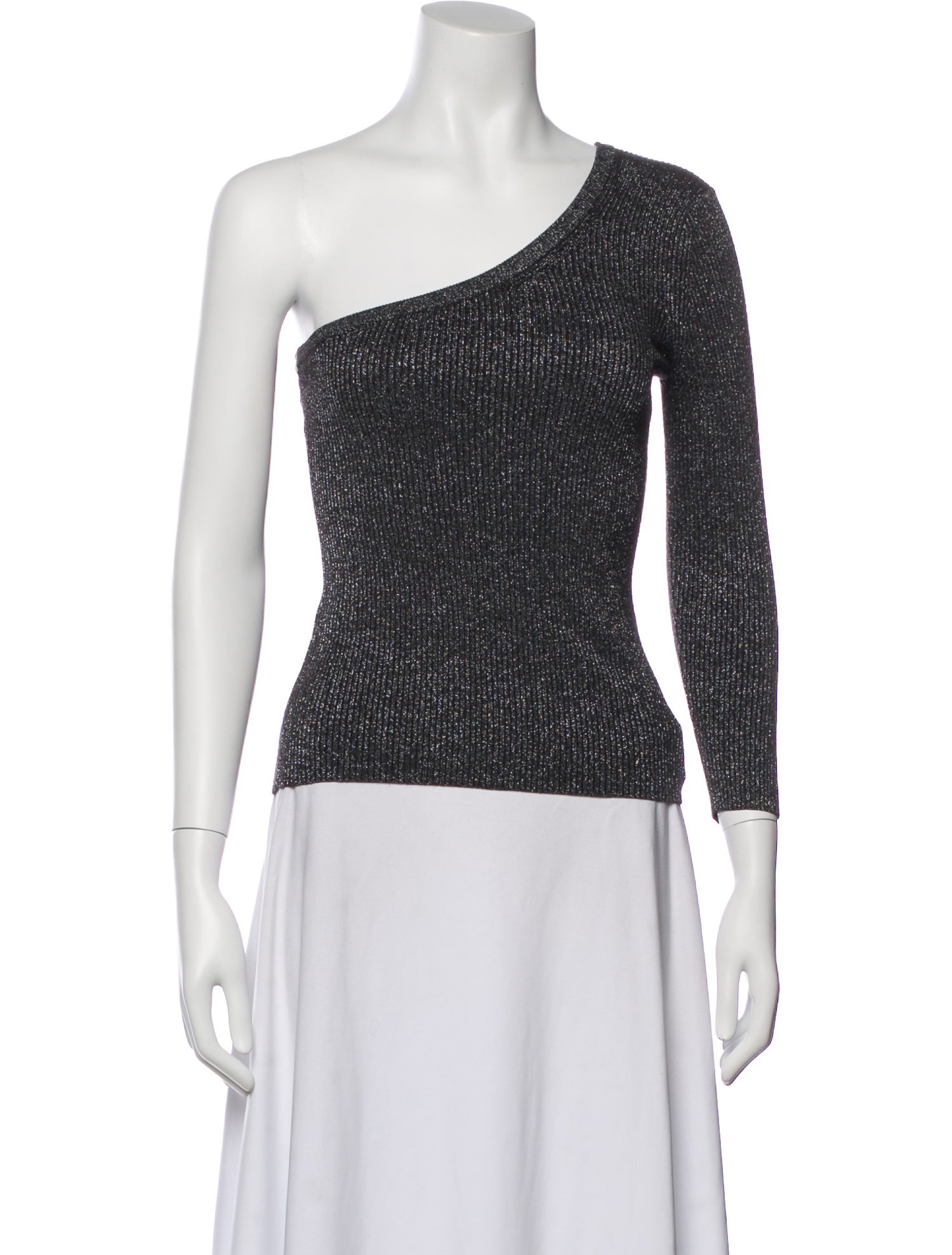 White + Warren One-Shoulder Long Sleeve Top