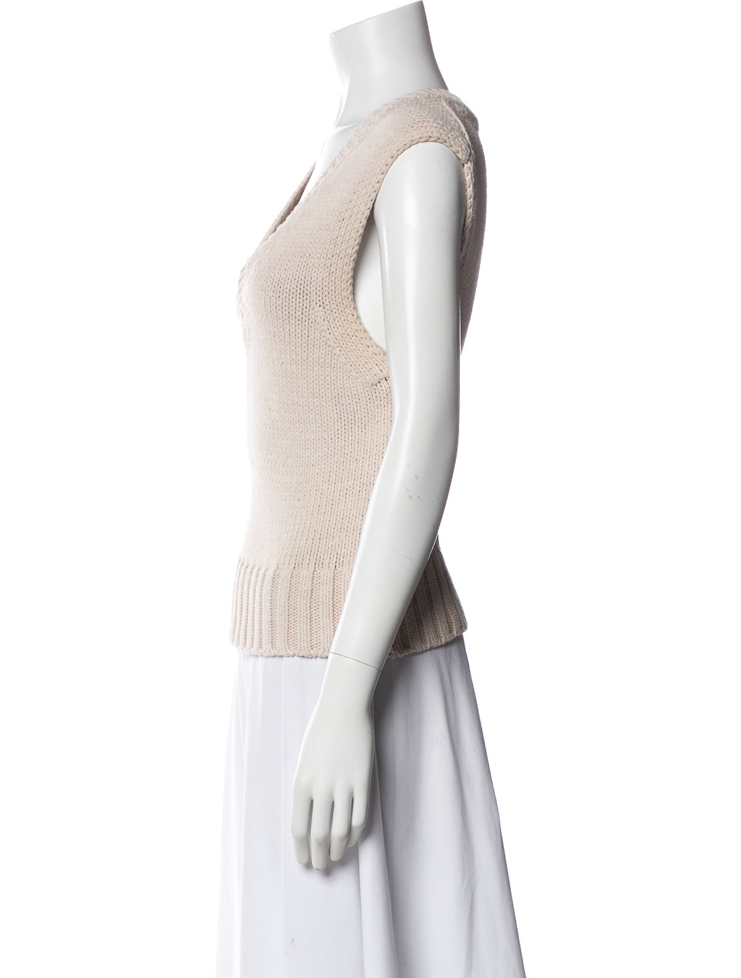 White + Warren V-Neck Sleeveless Top