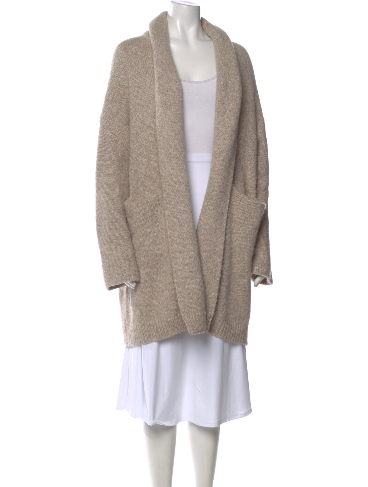 White + Warren Baby Alpaca Open Front Sweater